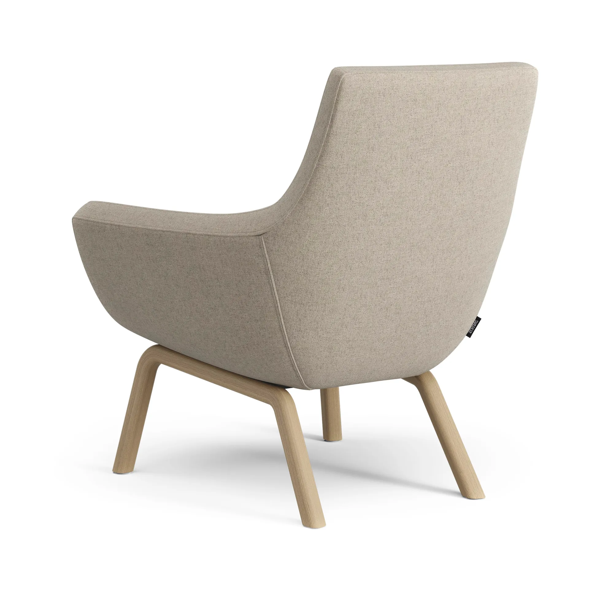 Happy fåtölj låg, MLF 20 Upminster-ask ekbets Swedese