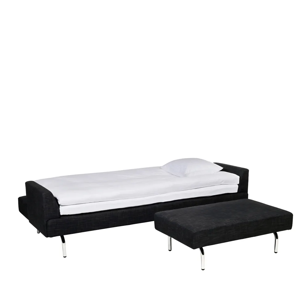 Just bäddsoffa, tyg lido 2 marin, kromben Swedese