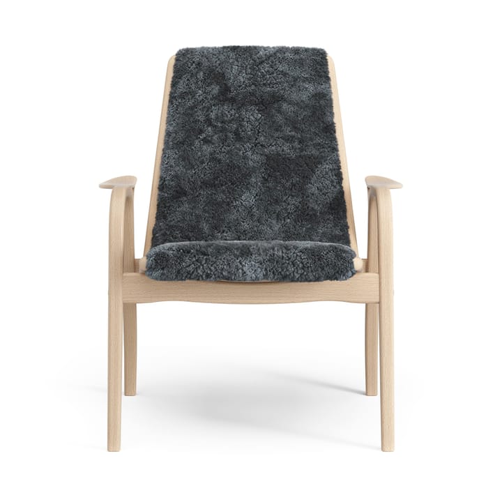 Laminett fåtölj lackad bok/fårskinn, Charcoal (mörkgrå) Swedese