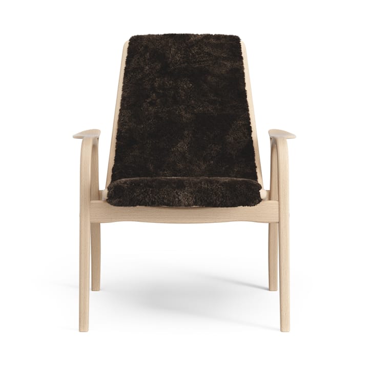 Laminett fåtölj lackad bok/fårskinn, Espresso (brun) Swedese