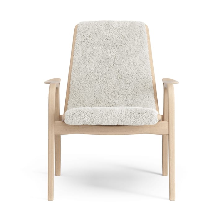 Laminett fåtölj lackad bok/fårskinn, Offwhite (vit) Swedese