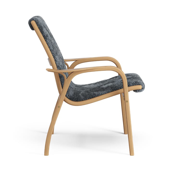 Laminett fåtölj oljad ek/fårskinn, Charcoal (mörkgrå) Swedese