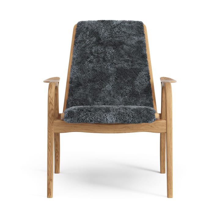 Laminett fåtölj oljad ek/fårskinn, Charcoal (mörkgrå) Swedese