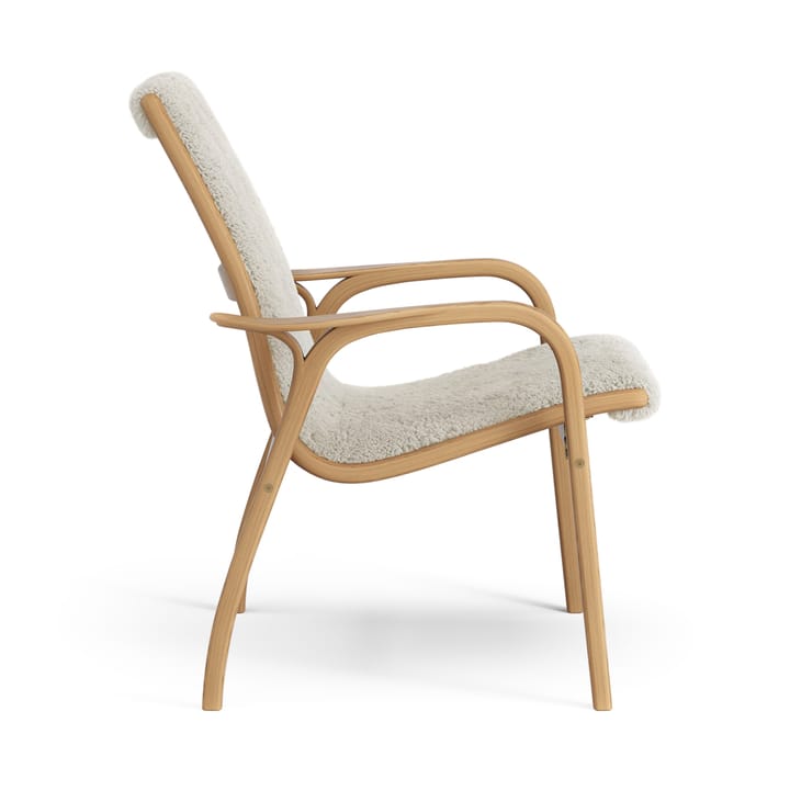 Laminett fåtölj oljad ek/fårskinn, Moonlight (beige) Swedese