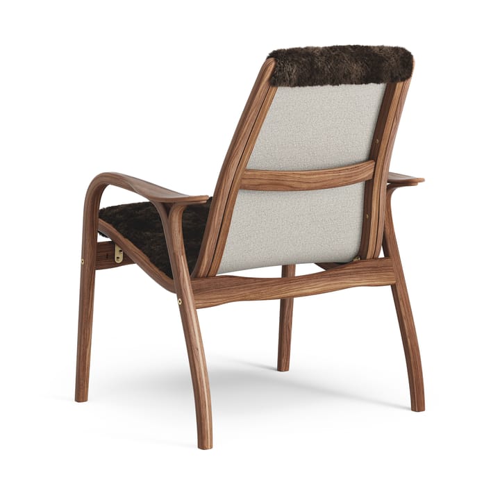 Laminett fåtölj oljad valnöt/fårskinn, Espresso (brun) Swedese