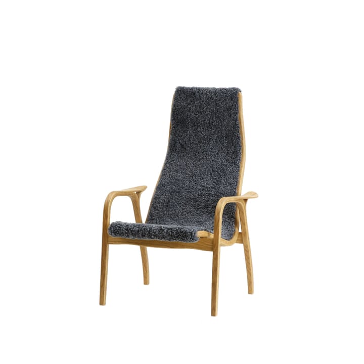 Lamini barnfåtölj - fårskinn charcoal, oljad ek - Swedese