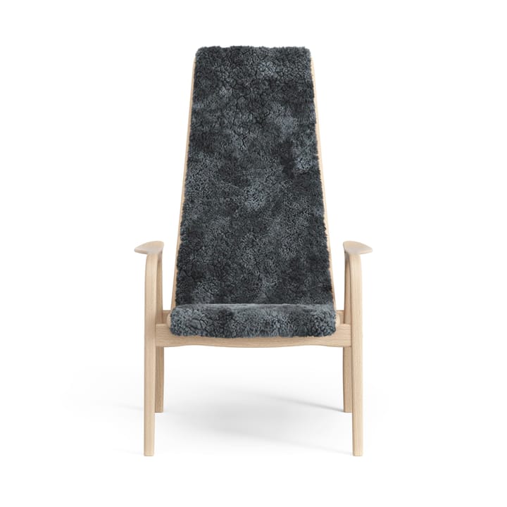 Lamini barnfåtölj lackad bok/fårskinn, Charcoal (mörkgrå) Swedese
