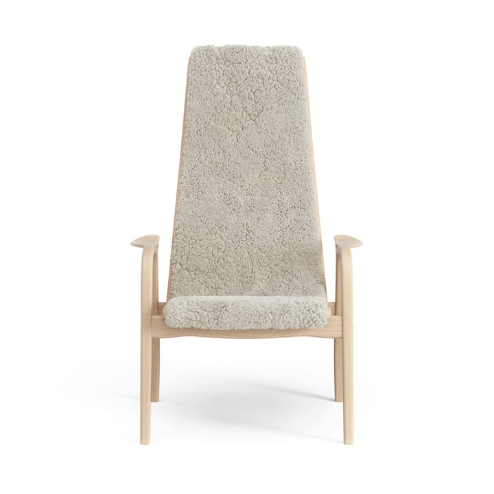 Lamini barnfåtölj lackad bok/fårskinn, Moonlight (beige) Swedese