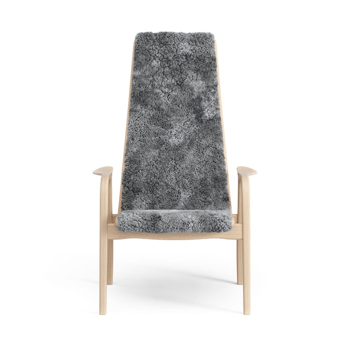 Lamini barnfåtölj lackad bok/fårskinn, Scandinavian Grey (grå) Swedese