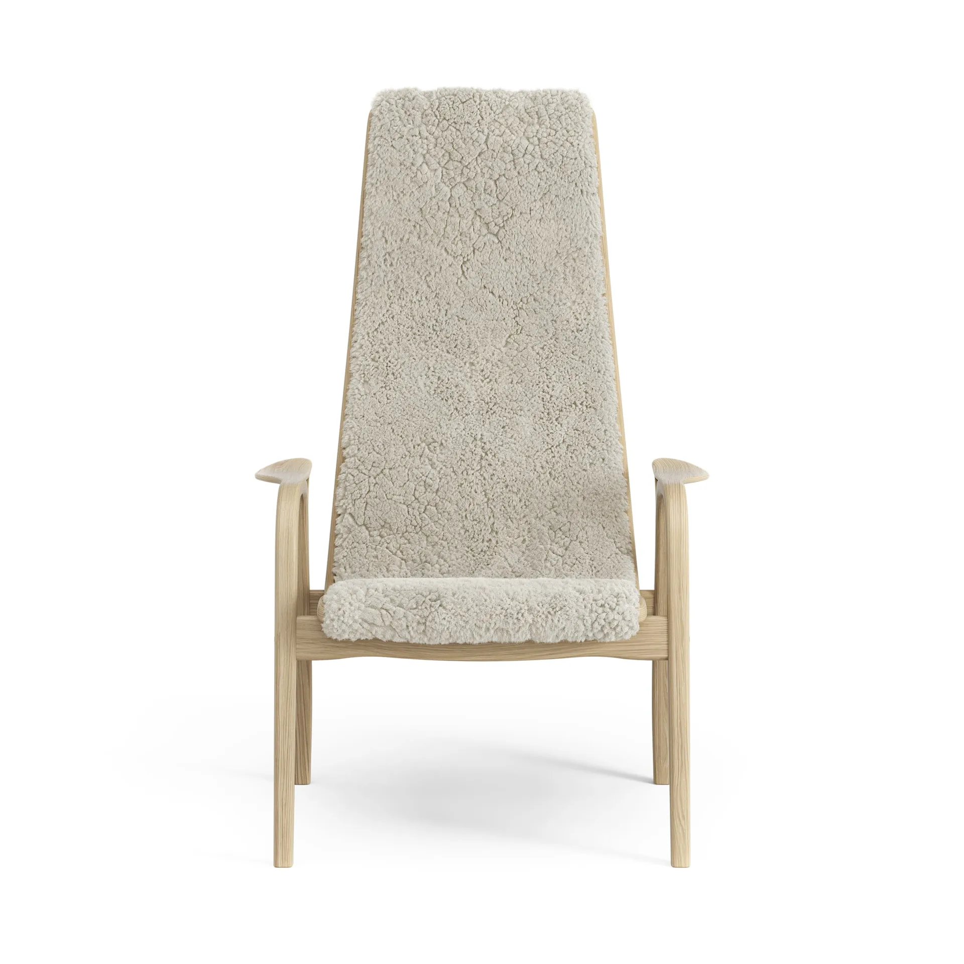 Lamini barnfåtölj lackad ek/fårskinn, Moonlight (beige) Swedese