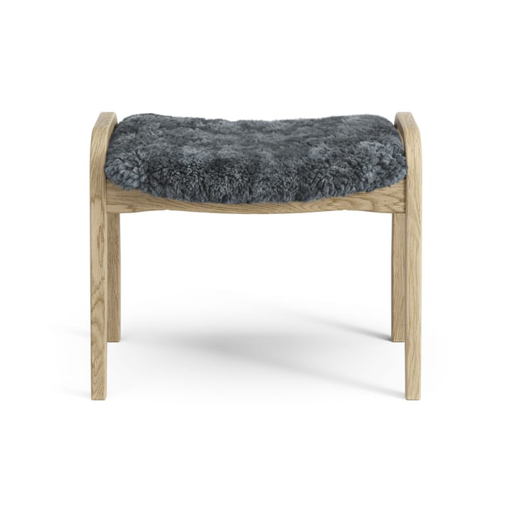 Lamini fotpall till barn lackad ek/fårskinn, Charcoal (mörkgrå) Swedese