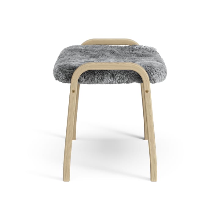 Lamini fotpall till barn lackad ek/fårskinn, Scandinavian Grey (grå) Swedese