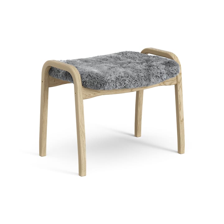Lamini fotpall till barn lackad ek/fårskinn, Scandinavian Grey (grå) Swedese