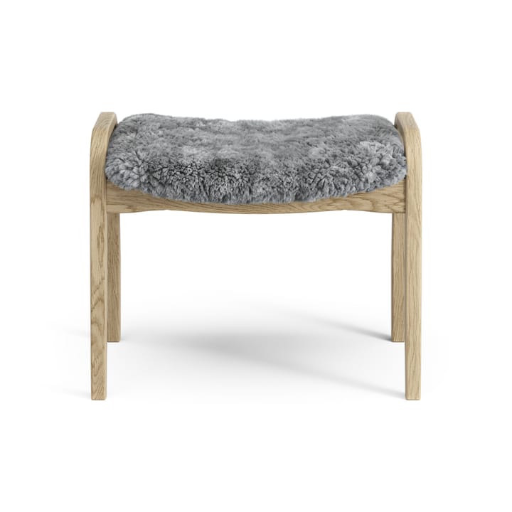 Lamini fotpall till barn lackad ek/fårskinn, Scandinavian Grey (grå) Swedese