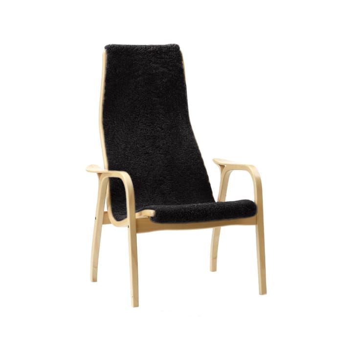 Lamino fåtölj - fårskinn black, naturlackad bok - Swedese