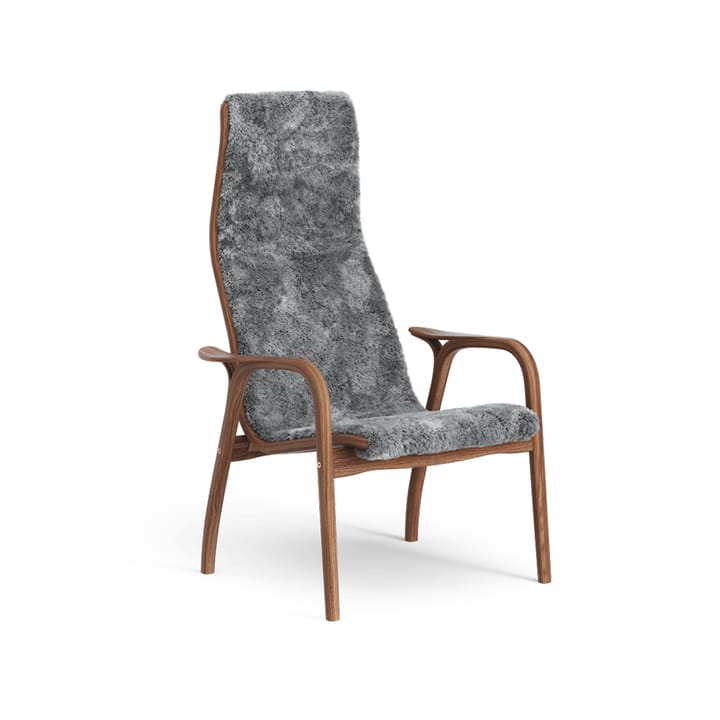 Lamino fåtölj - fårskinn scandinavian grey, lackad valnöt - Swedese