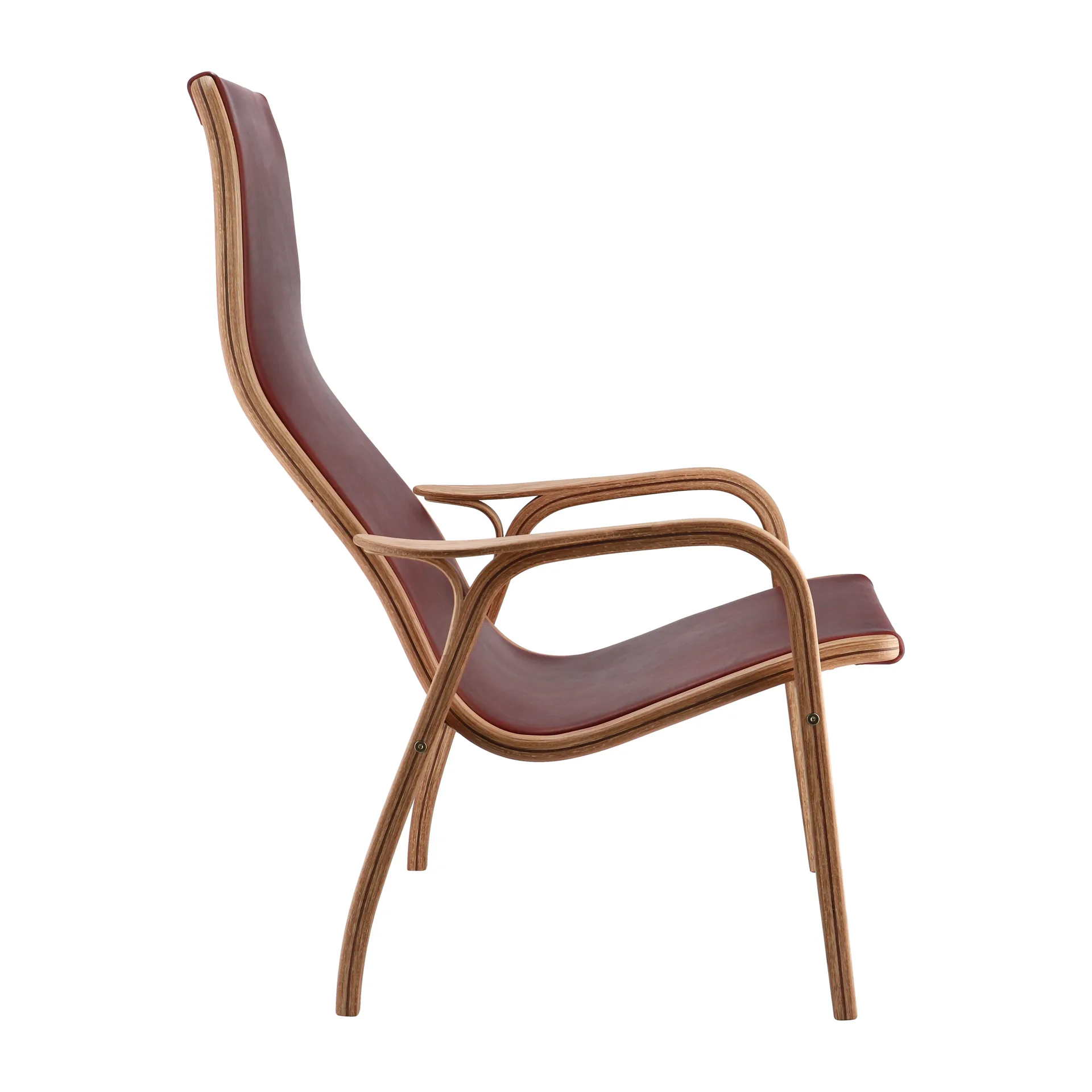 Lamino fåtölj jubileumsutgåva Svenssons 125 år, Oljad ek-rödbrunt tärnsjöläder Swedese