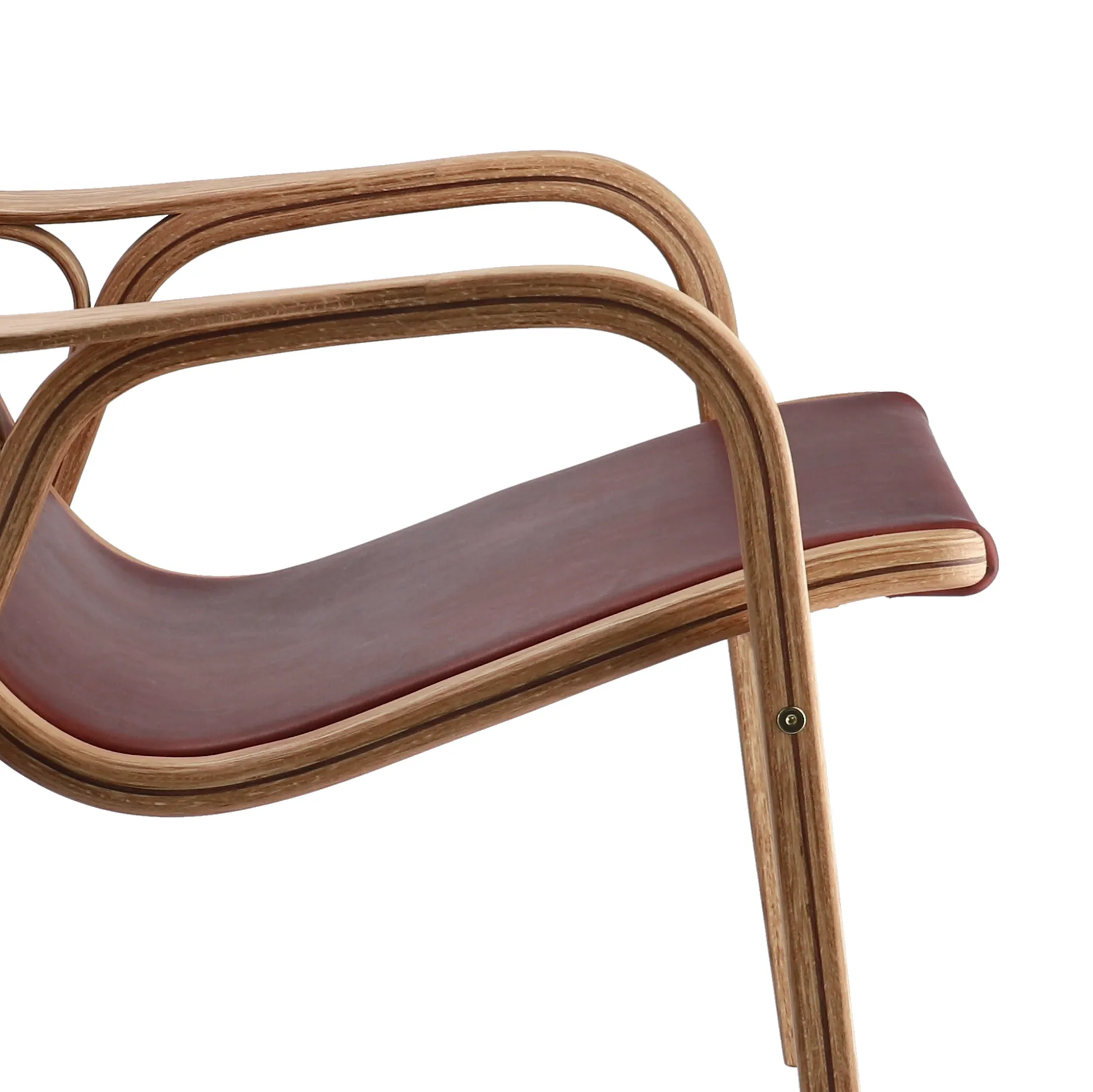 Lamino fåtölj jubileumsutgåva Svenssons 125 år, Oljad ek-rödbrunt tärnsjöläder Swedese