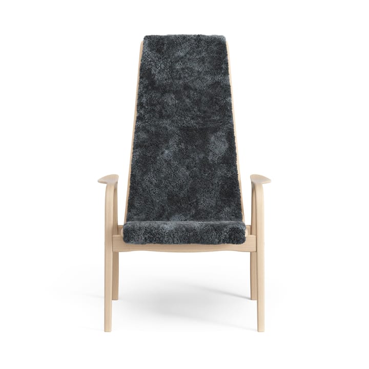Lamino fåtölj lackad bok/fårskinn, Charcoal (mörkgrå) Swedese