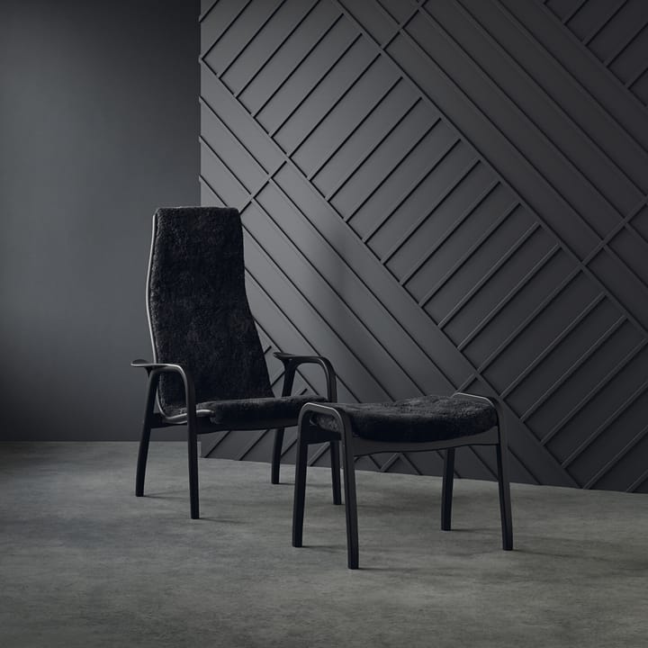 Lamino fåtölj och fotpall Black Edition, Svart Swedese