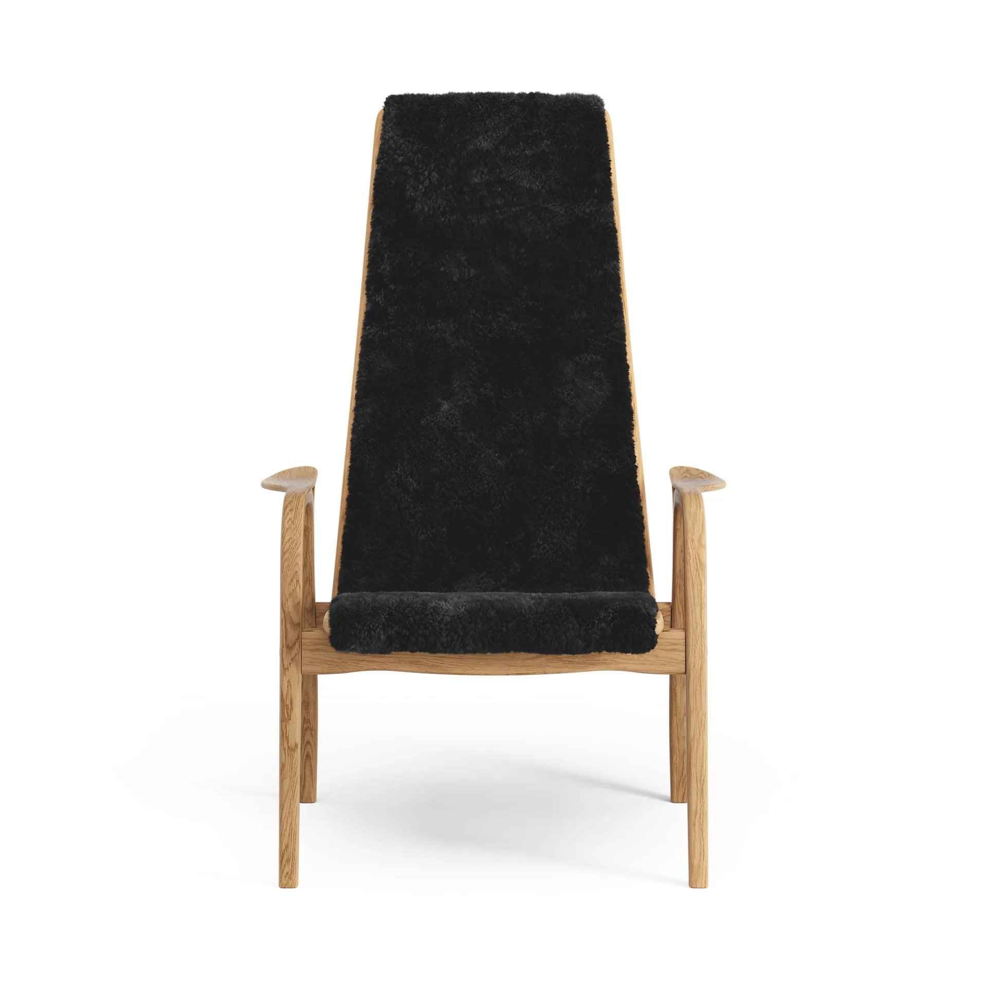 Lamino fåtölj oljad ek/fårskinn, Black (svart) Swedese