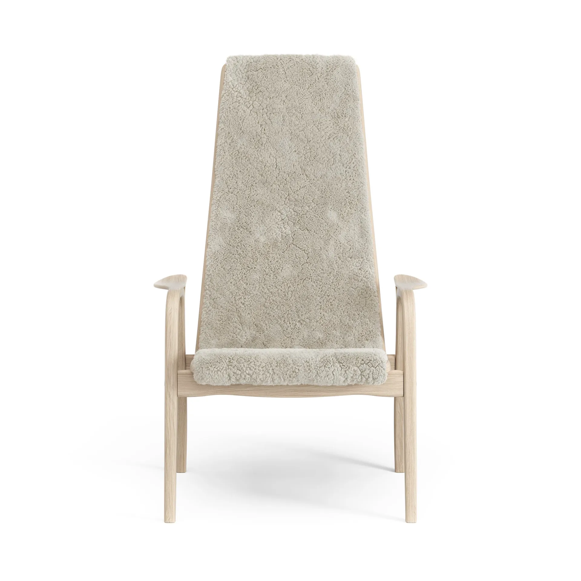 Lamino fåtölj vitpigmenterad ek/fårskinn, Moonlight (beige) Swedese