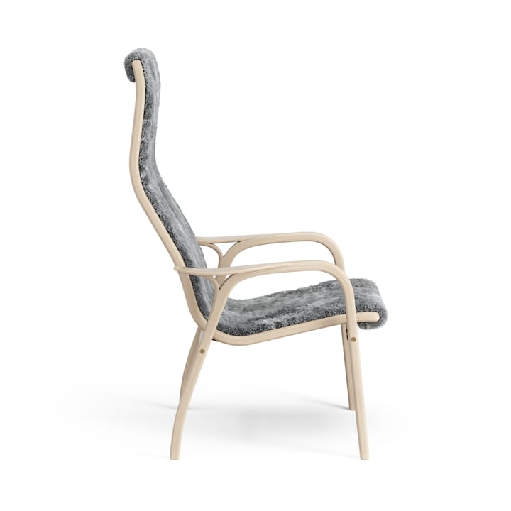 Lamino fåtölj vitpigmenterad ek/fårskinn, Scandinavian Grey (grå) Swedese