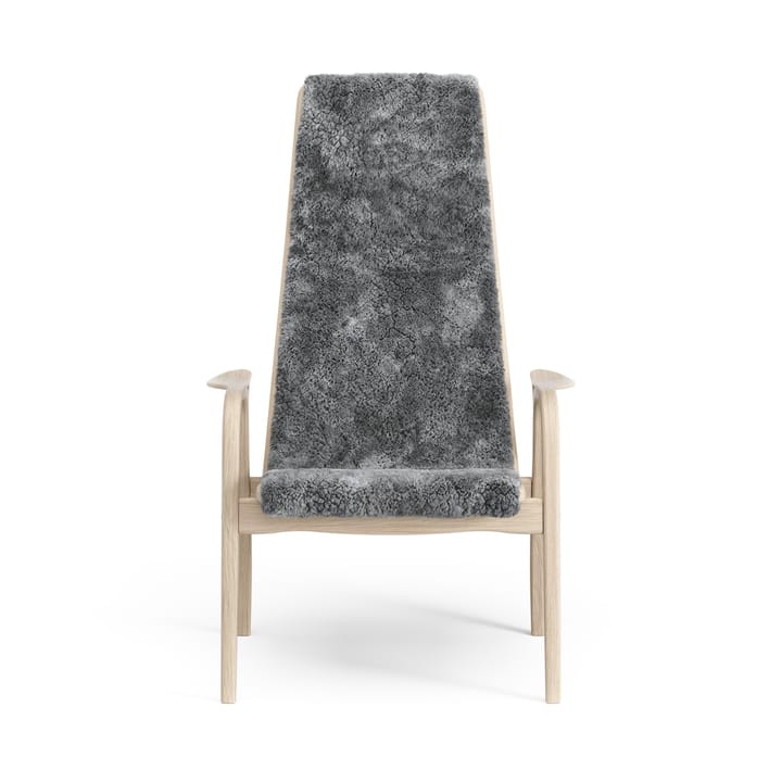Lamino fåtölj vitpigmenterad ek/fårskinn, Scandinavian Grey (grå) Swedese