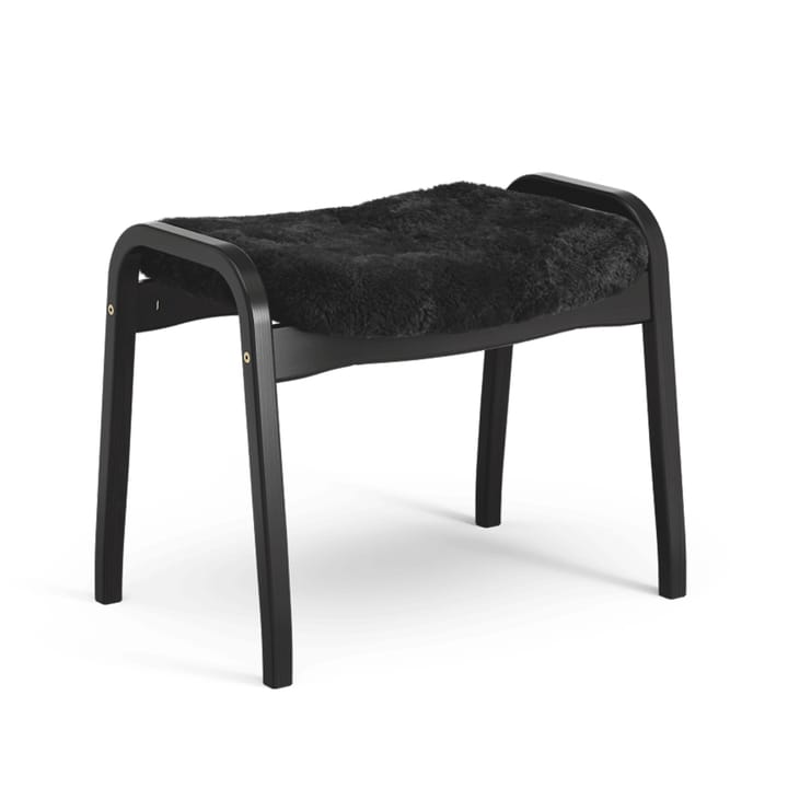 Lamino fotpall - Fårskinn black-svartbetsad bok - Swedese