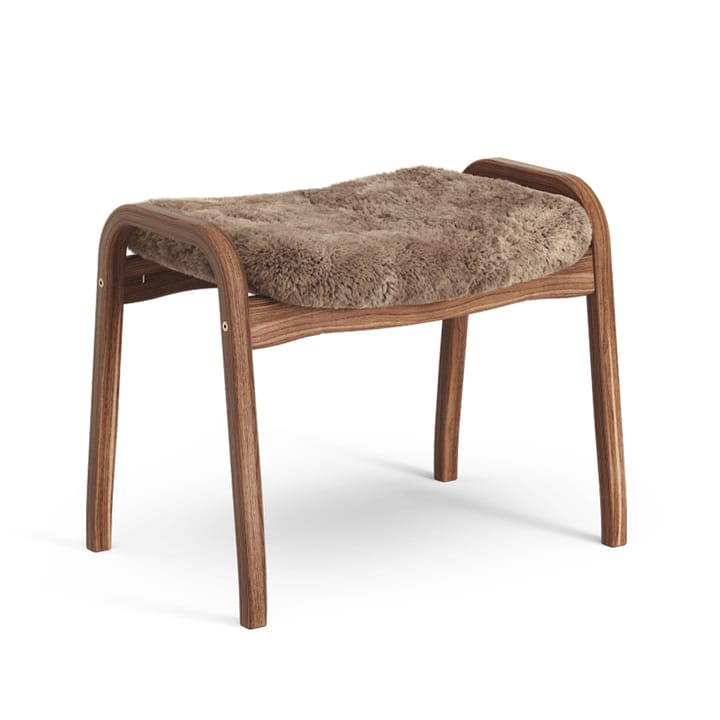 Lamino fotpall - fårskinn sahara, naturlackad valnöt - Swedese