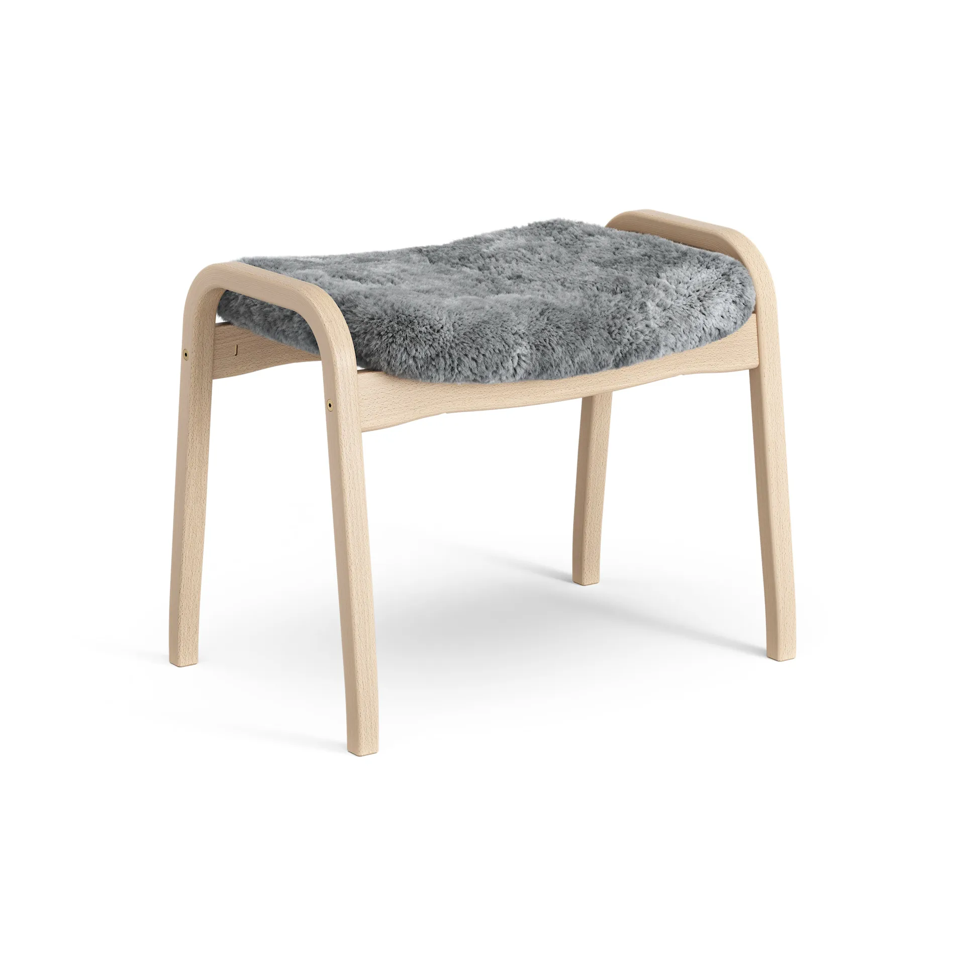 Lamino fotpall lackad bok/fårskinn, Scandinavian Grey (grå) Swedese