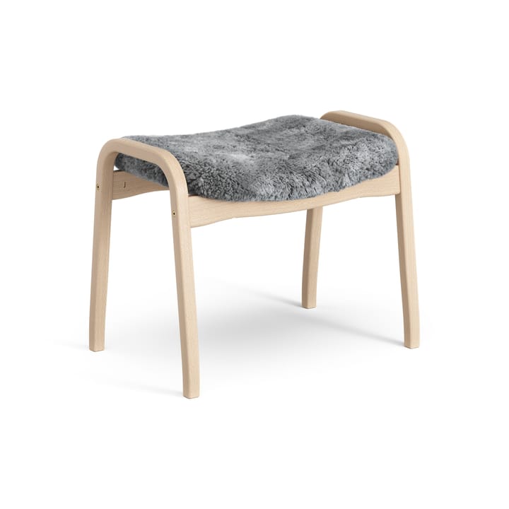 Lamino fotpall lackad bok/fårskinn, Scandinavian Grey (grå) Swedese
