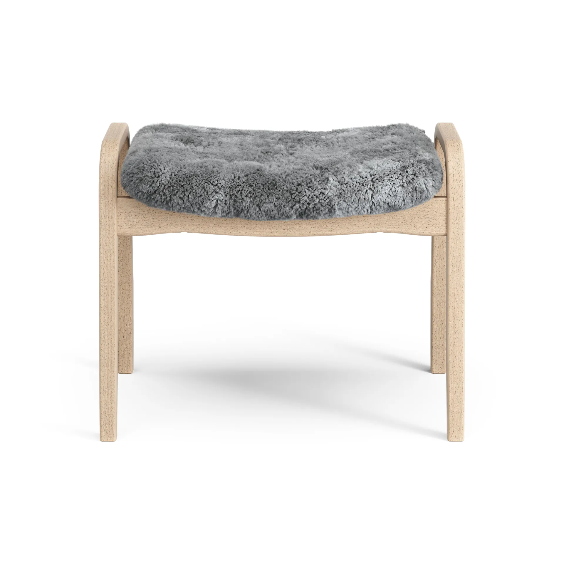 Lamino fotpall lackad bok/fårskinn, Scandinavian Grey (grå) Swedese