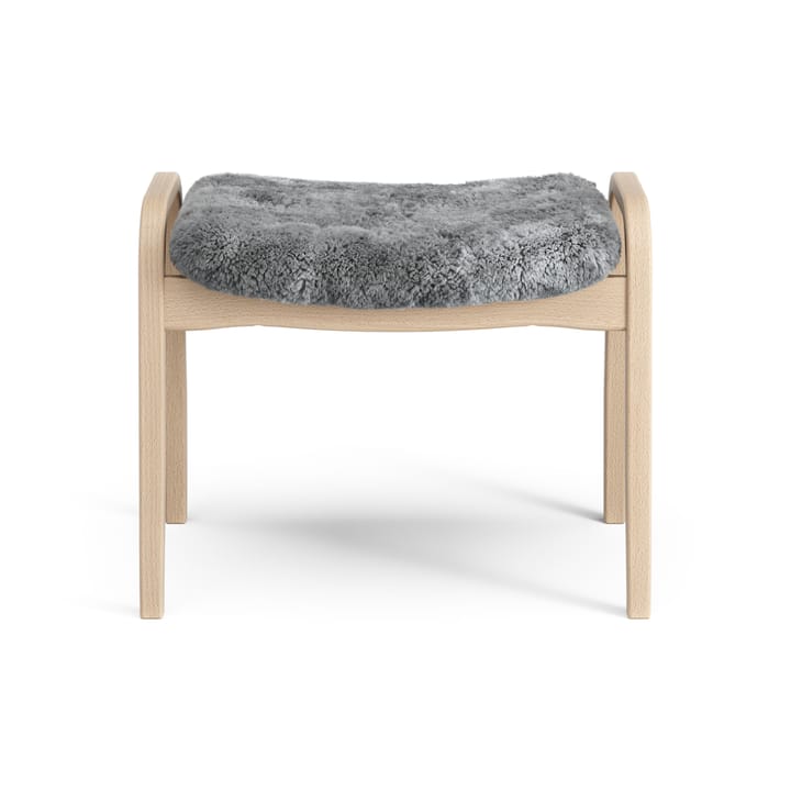 Lamino fotpall lackad bok/fårskinn, Scandinavian Grey (grå) Swedese