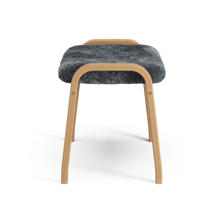 Lamino fotpall oljad ek/fårskinn, Charcoal (mörkgrå) Swedese