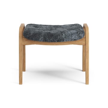 Lamino fotpall oljad ek/fårskinn - Charcoal (mörkgrå) - Swedese