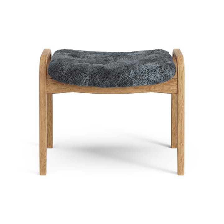 Lamino fotpall oljad ek/fårskinn, Charcoal (mörkgrå) Swedese