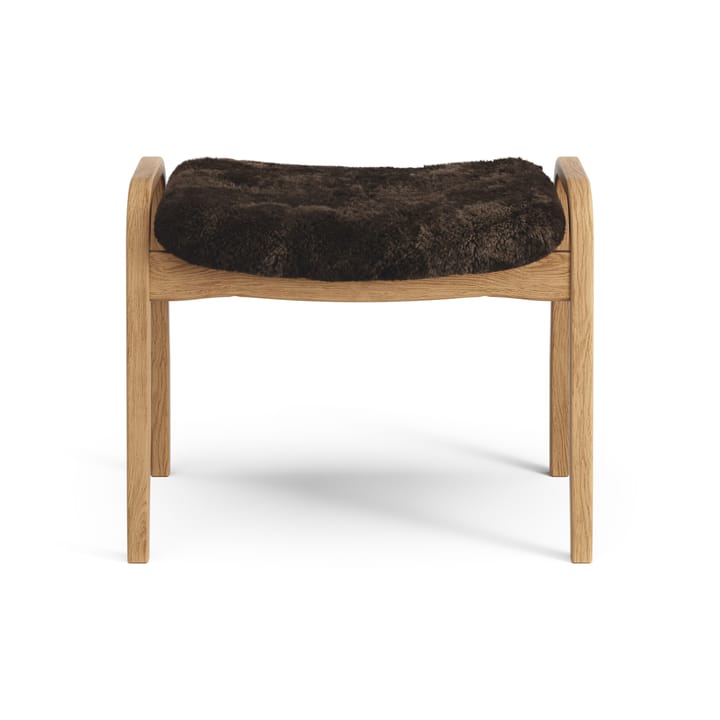 Lamino fotpall oljad ek/fårskinn, Espresso (brun) Swedese