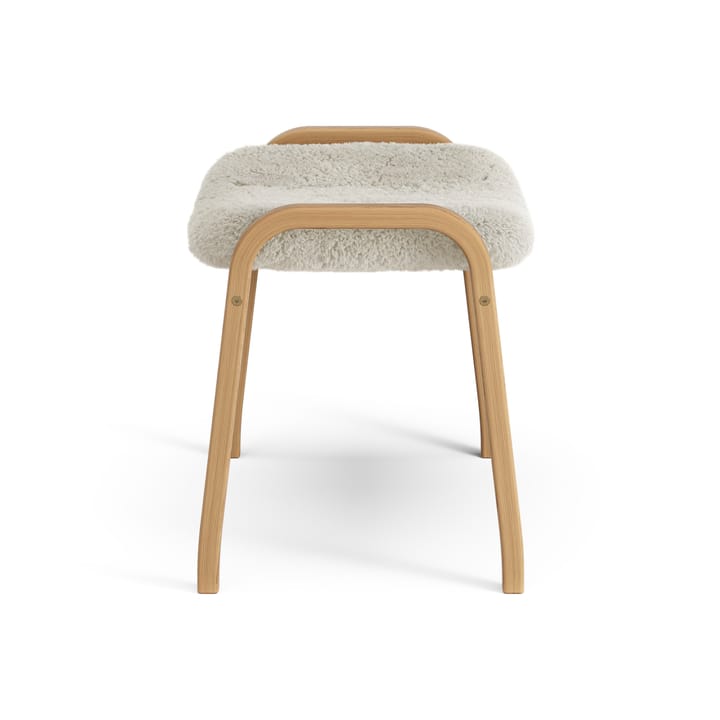 Lamino fotpall oljad ek/fårskinn, Moonlight (beige) Swedese