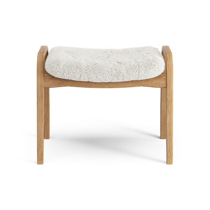 Lamino fotpall oljad ek/fårskinn, Offwhite (vit) Swedese