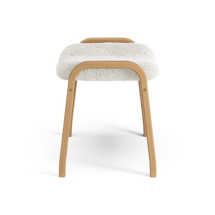 Lamino fotpall oljad ek/fårskinn, Offwhite (vit) Swedese