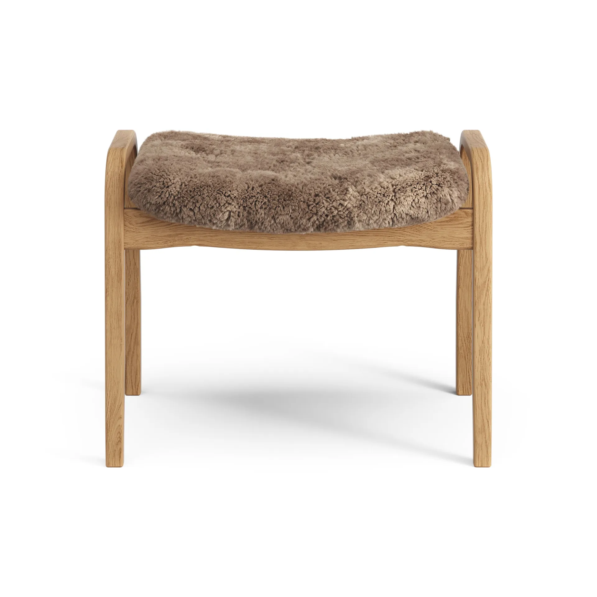 Lamino fotpall oljad ek/fårskinn, Sahara (nougatbrun) Swedese