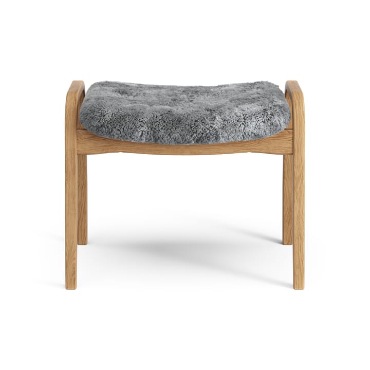 Lamino fotpall oljad ek/fårskinn, Scandinavian Grey (grå) Swedese