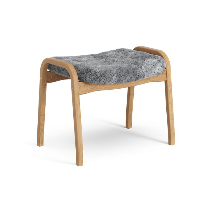 Lamino fotpall oljad ek/fårskinn, Scandinavian Grey (grå) Swedese