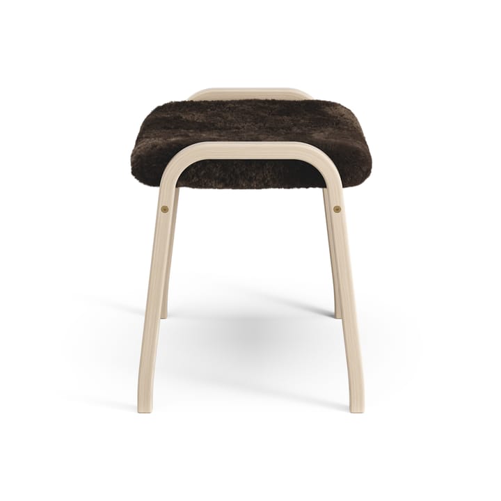 Lamino fotpall vitpigmenterad ek/fårskinn, Espresso (brun) Swedese