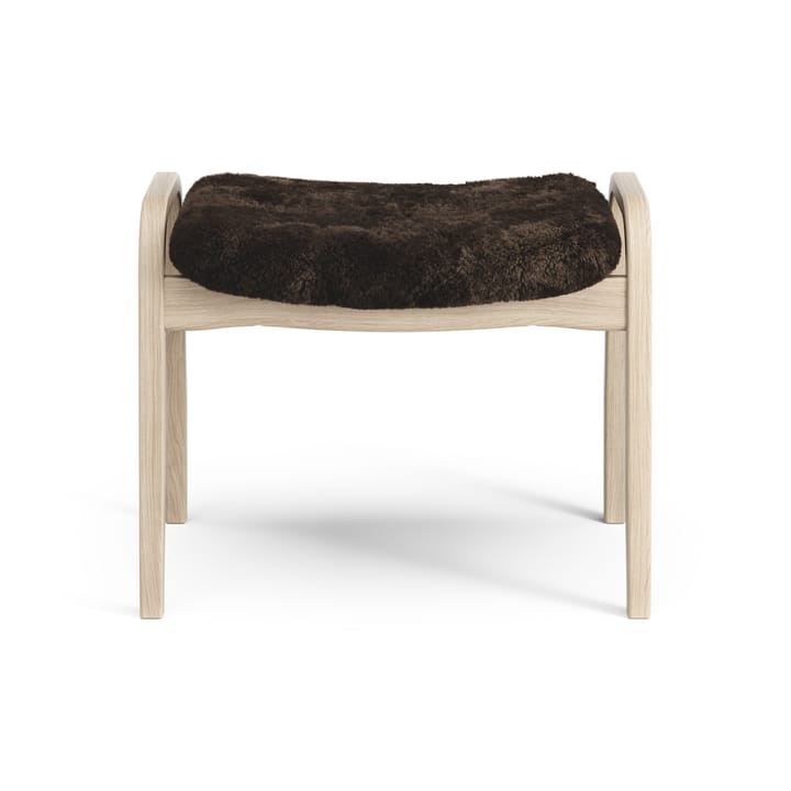 Lamino fotpall vitpigmenterad ek/fårskinn, Espresso (brun) Swedese