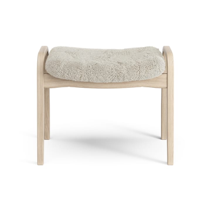 Lamino fotpall vitpigmenterad ek/fårskinn, Moonlight (beige) Swedese