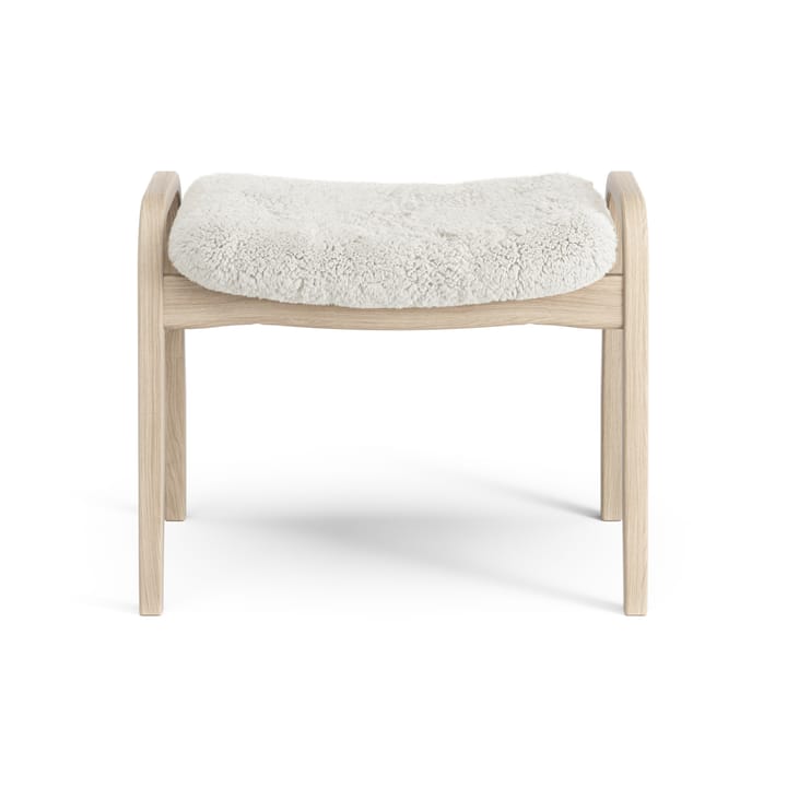 Lamino fotpall vitpigmenterad ek/fårskinn, Offwhite (vit) Swedese