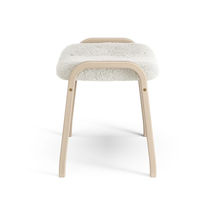 Lamino fotpall vitpigmenterad ek/fårskinn, Offwhite (vit) Swedese