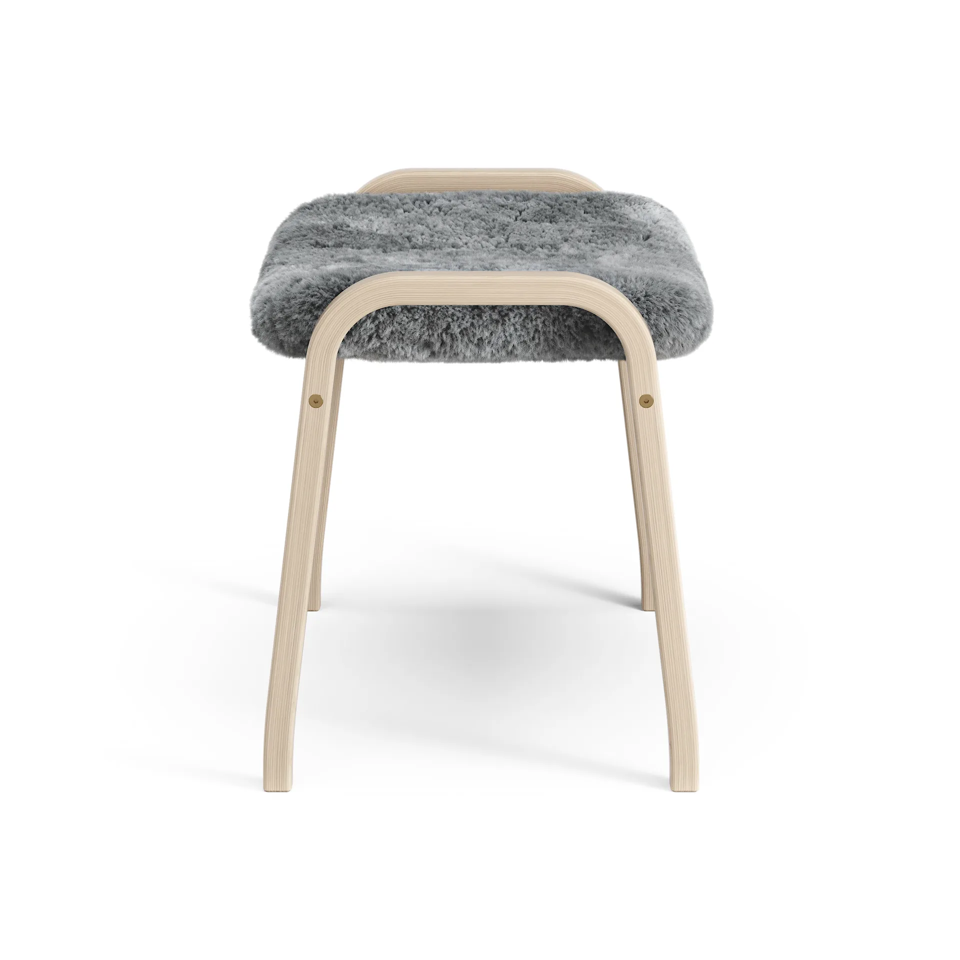 Lamino fotpall vitpigmenterad ek/fårskinn, Scandinavian Grey (grå) Swedese